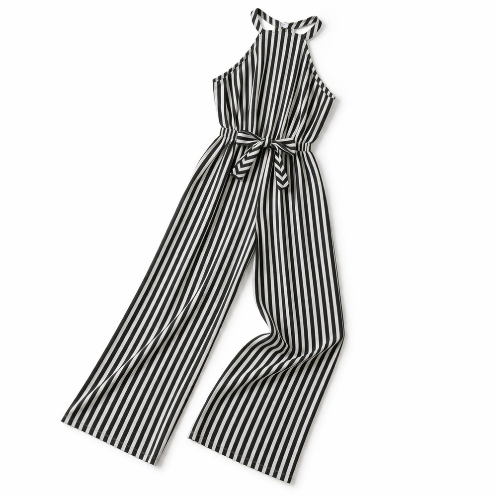 Sage The Label Womens Striped Halter Neck Wide Leg Jumpsuit Sage‎ White Sz Small